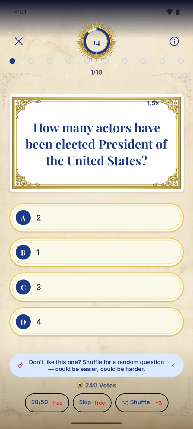 A question inside the mobile app on a phone screen