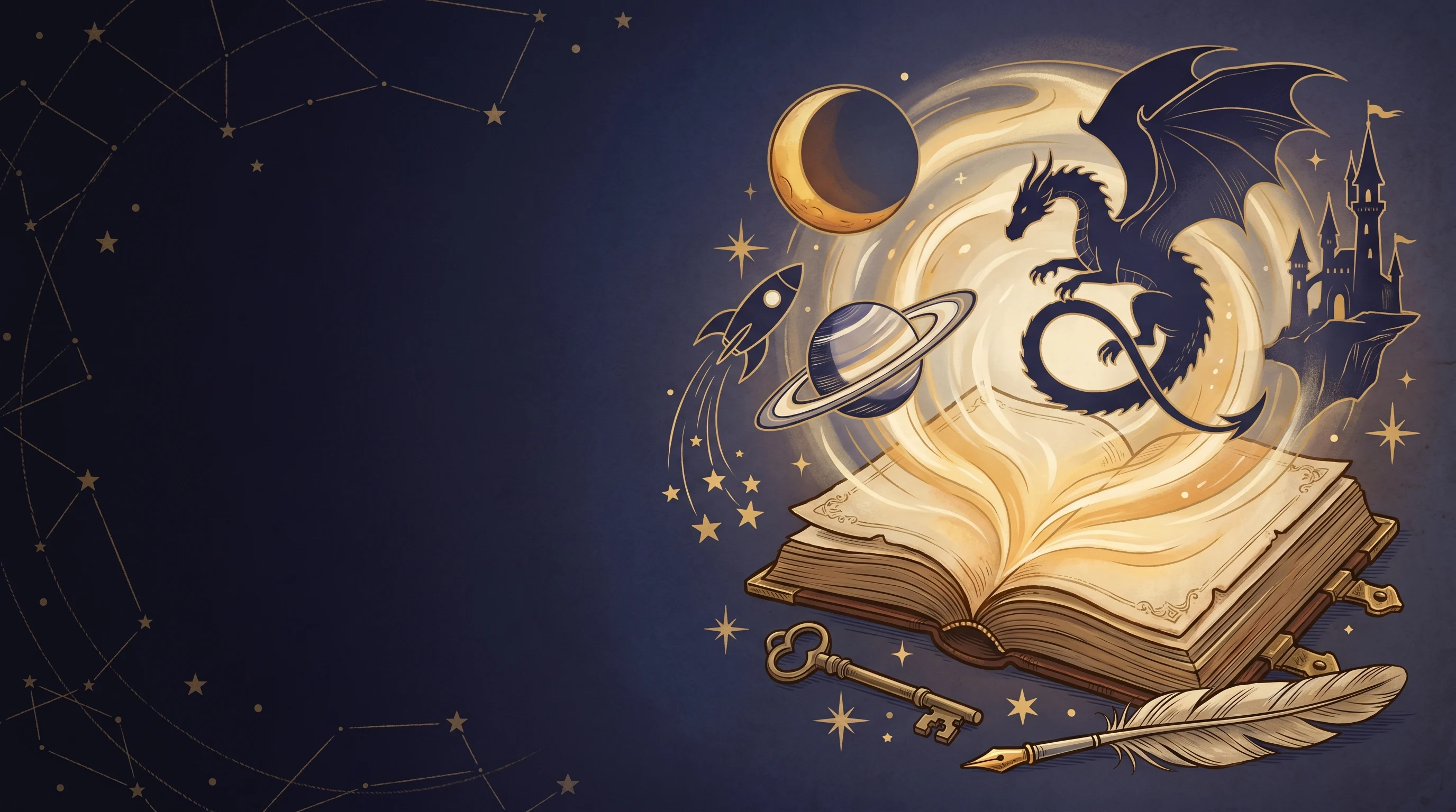 Key art for Sci-Fi and Fantasy Book Trivia